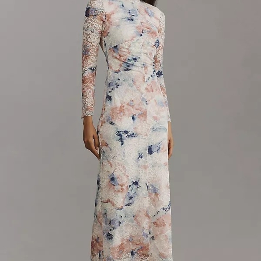 NWT By Anthropologie Mock-Neck Fitted Lace Dress- XS